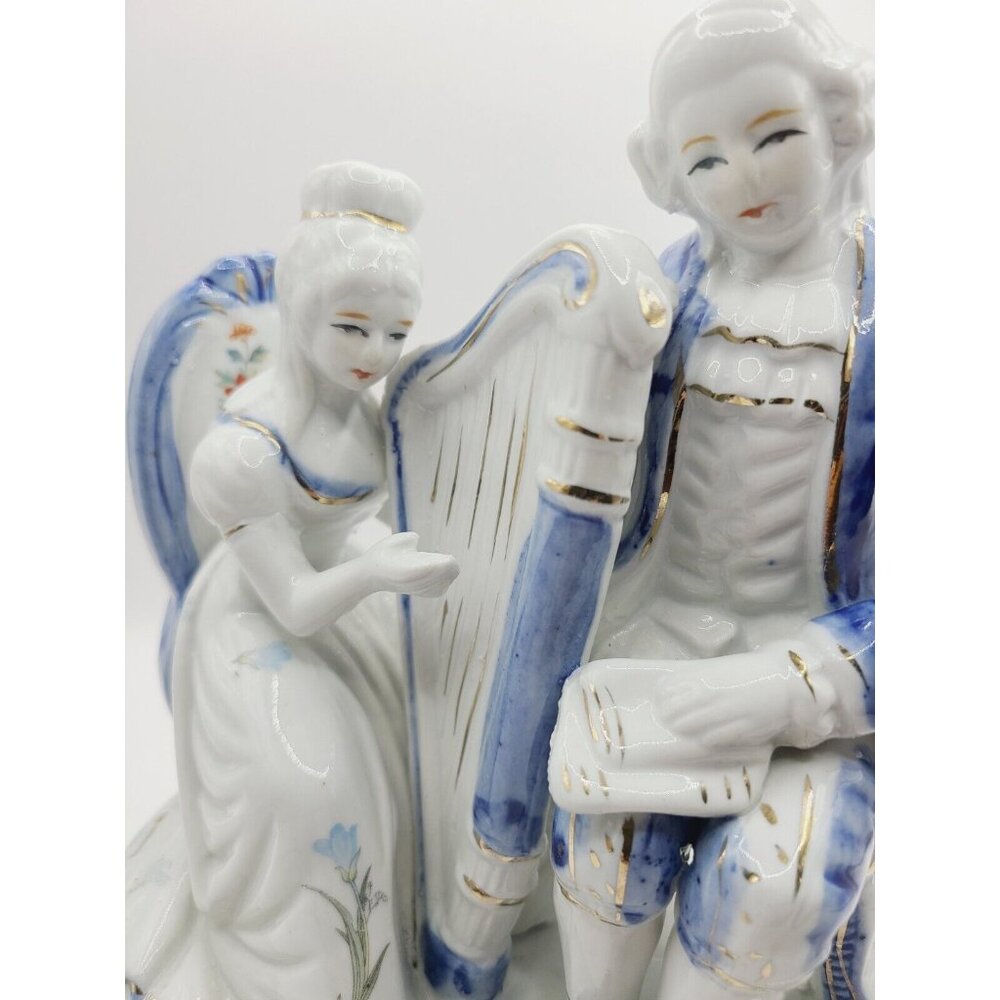 Vintage Porcelain Music Serenade Figurines Man and Woman Reproduction Unbranded - Picture 2 of 10